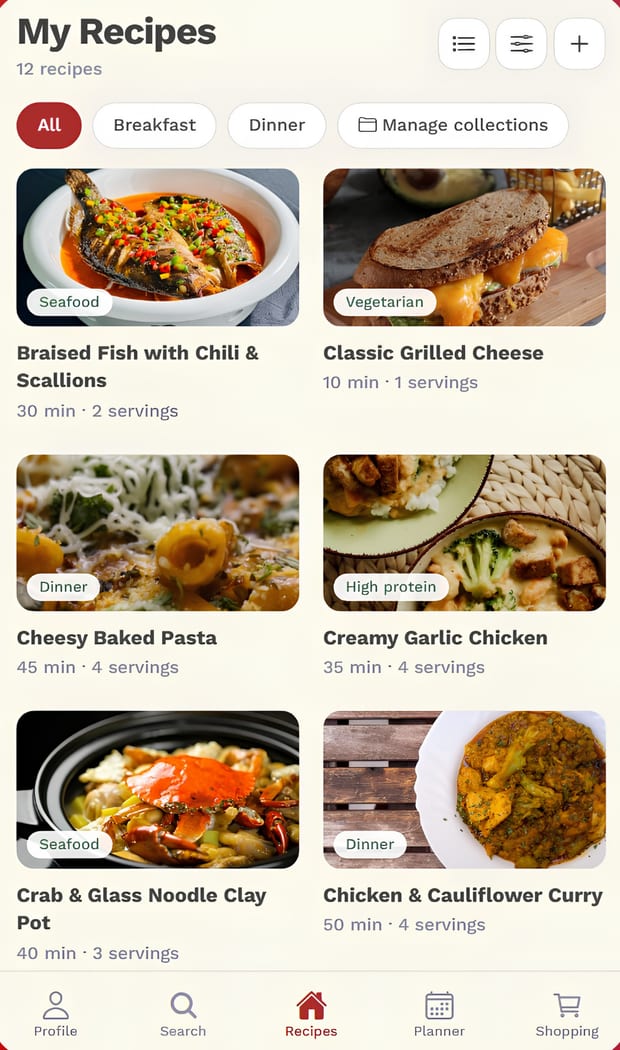 The FoodyStash recipe library